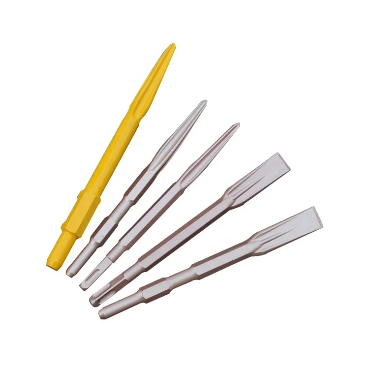 Efficient OEM/ ODM Silver HRC 48-52 Degrees SDS Hex Hammer Chisel SDS Chisels For Concrete