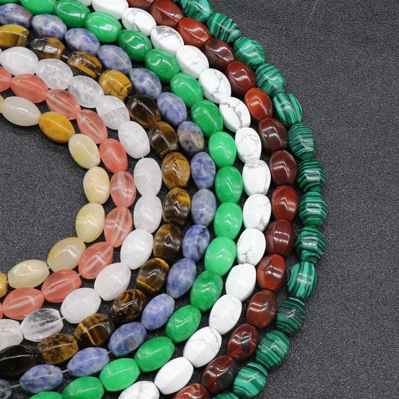 Natural agate crystal quartz stone lantern beads scattered beads melon beads diy bracelet necklace lighting accessories