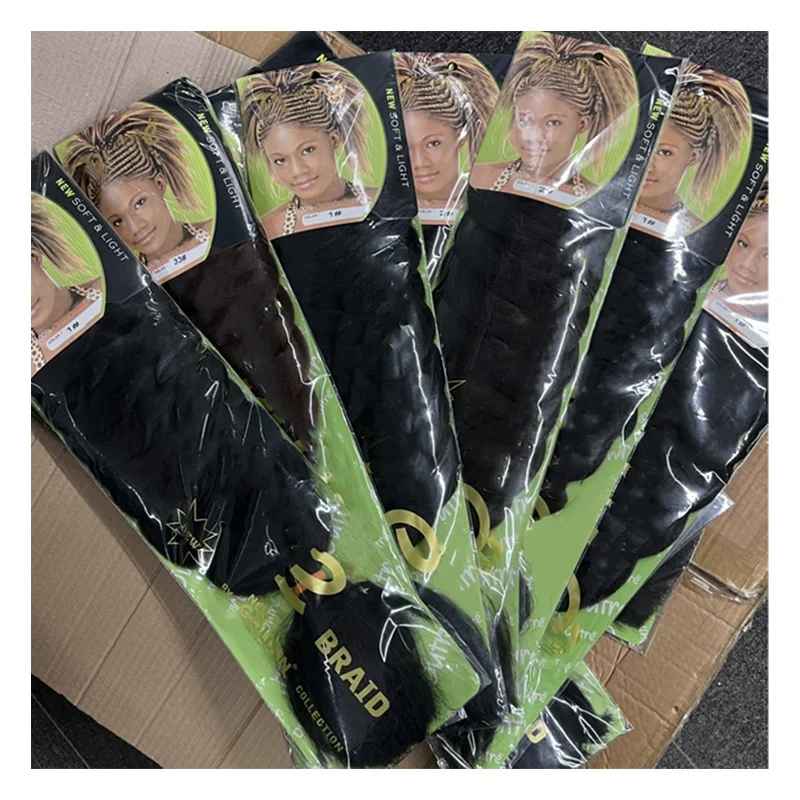 41inch braiding hair ombre extension prestretched extensions  Box braids Knotless pre looped High Heat Fibre hair