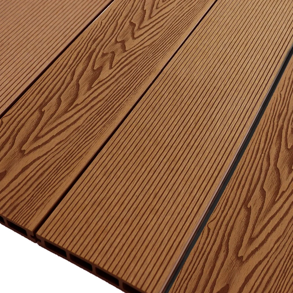Deep Embossed Wood Plastic Board Composite Decking Easy-clean Decking Plank Crack-Resistant Outdoor WPC Floor