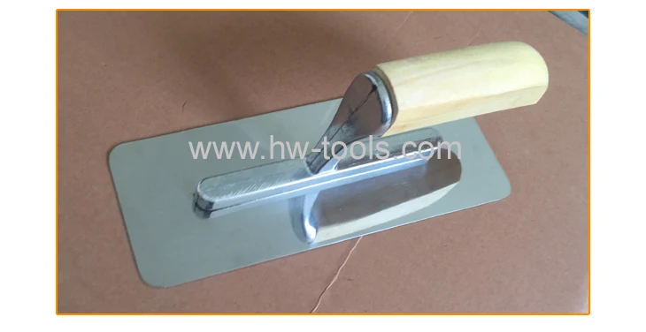 construction tool Plastering trowel with mirror polished stainless steel blade wooden handle