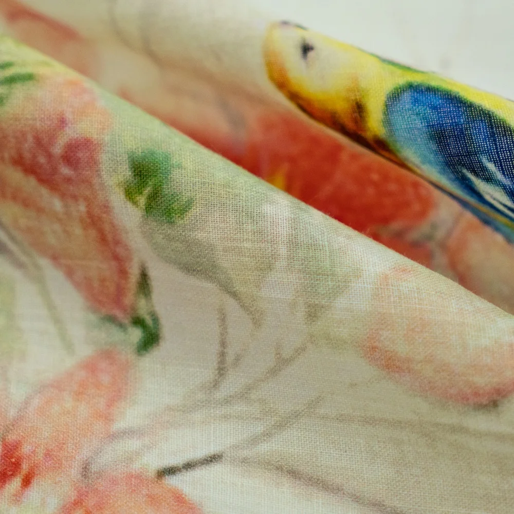 Light Linen Rayon Blended Fabric Woven Custom Digital Printing Summer 100% Linen Fabric for Garment