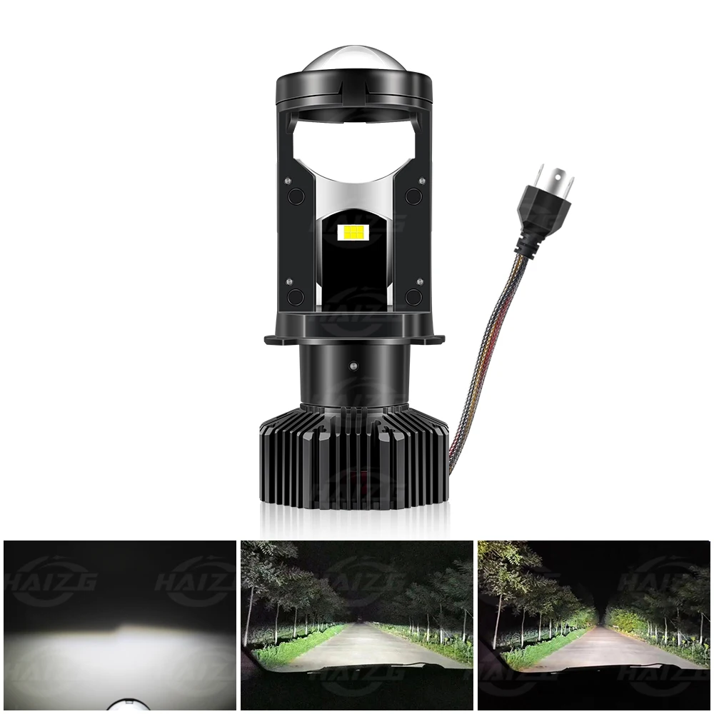 HAIZG h4 led headlights T6 lens led light 6000k CSP 3570 chip car lighting system