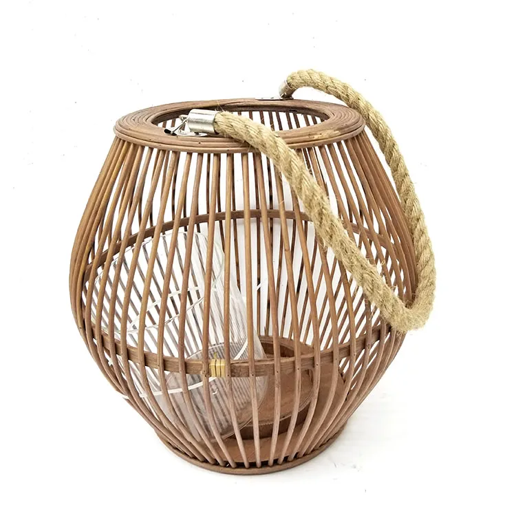 Home Decoration Chinese Traditional Bamboo Craft Woven Rattan Candle Lantern