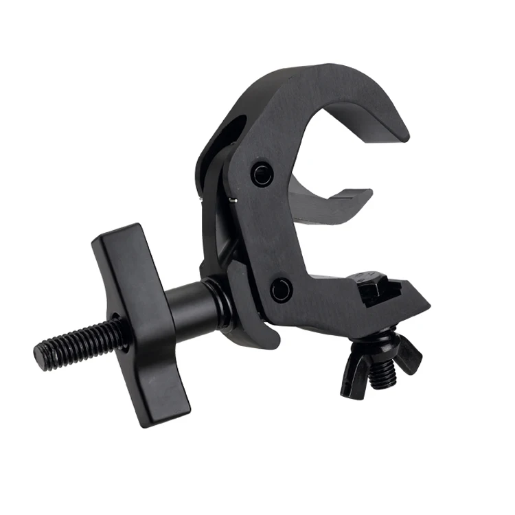 Black 38-52mm Heavy Duty Aluminum 250 KG Load Capacity Truss Clamp for Stage Light Hook Quick Rig
