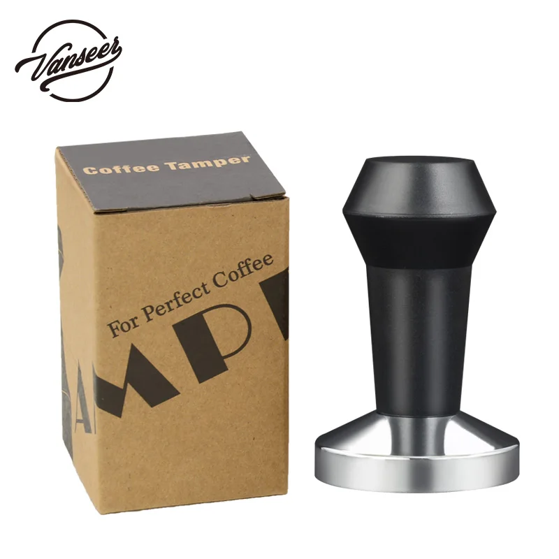 Espresso Stainless Steel Coffee Tamper Calibrated Spring Handle Powder Press iron-plated chrome coffee tamper