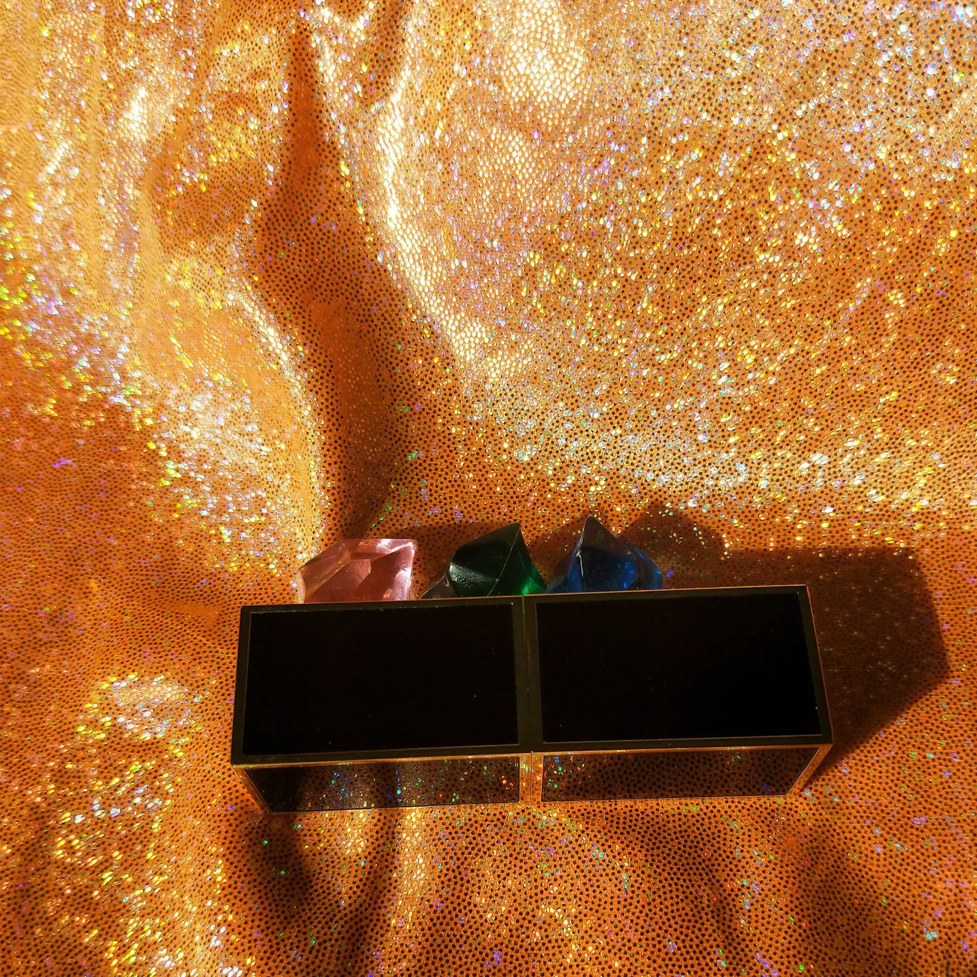 4 Way Stretch Spandex Polyester Silver Gold Foil Print Shiny Magic Color  Bronzing Fabric for Stage Costume Swimsuit