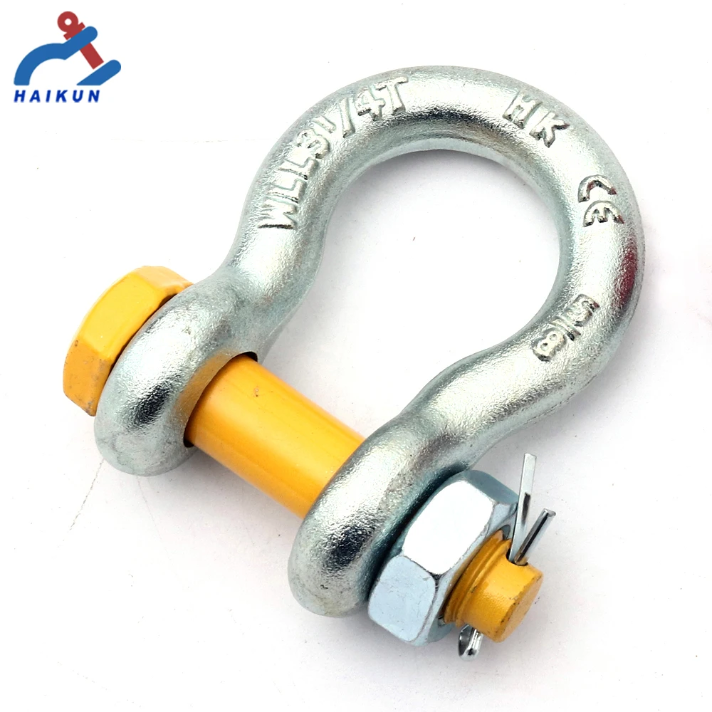 G2130 US Type Galvanized Safety Bolt And Nut Clevis Screw Pin Bow Shackle Anchor Shackle