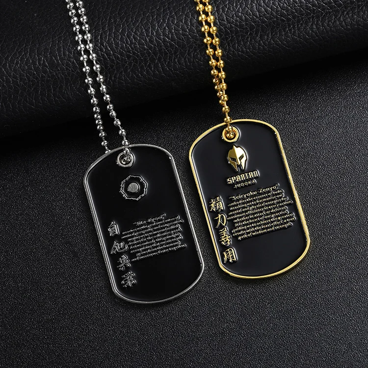 Manufactures Custom Dog Tag Gold Silver Plated Enamel Dog Tag Black Zinc Alloy Metal 2d 3D Logo Letter Dog Tag Necklace