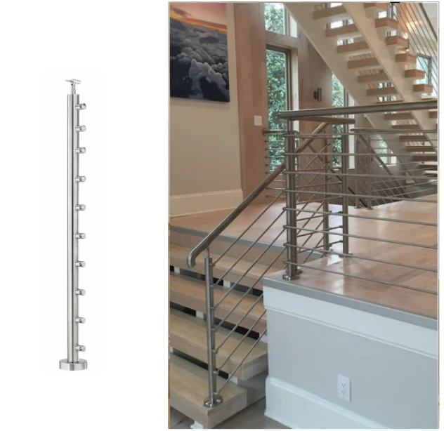 Stair Makeover Idea Rod Column Bar Pipe Railing Vertical Roundbar Railing Bespoke Stainless Steel Round Bar Holders