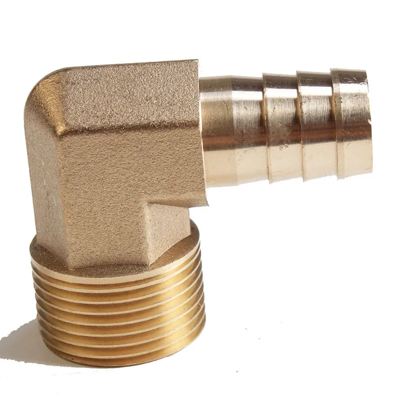 Brass Pipe Fitting Npt 1/2' Male X 8mm I.d. brass 90 degree elbow hose barb
