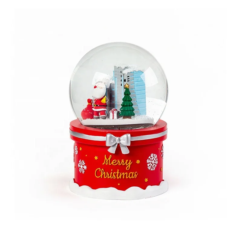 Custom Large  Christmas Resin Charms Glass Snow globe Logo Customized Snow globe Durable High Quality For Holiday Decoration