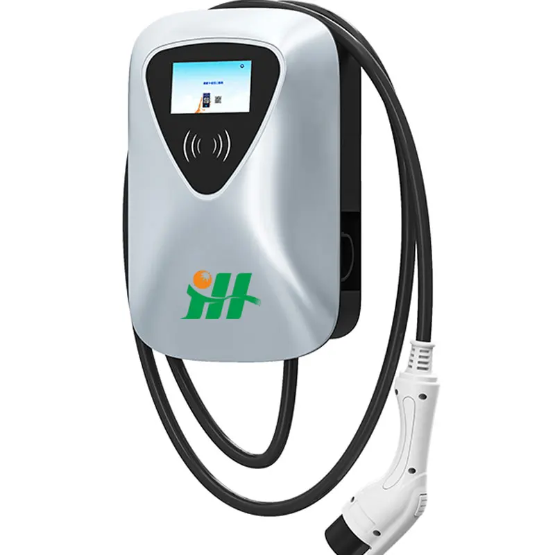 Hongjiali smart OCPP 7kw 32a настенное зарядное устройство типа 2 ac ev 11kw dual 22kw wallbox Уровень 2 зарядная станция с ЖК-экраном