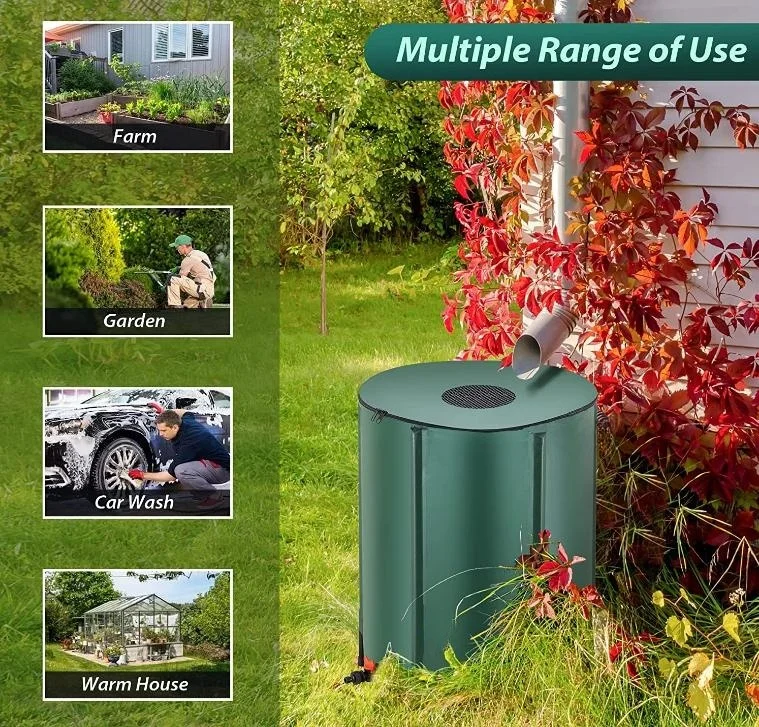 150Gallons/750L  Collapsible Rain Barrel Rain Collection Bucket Water Storage Tank Water Butt for Garden