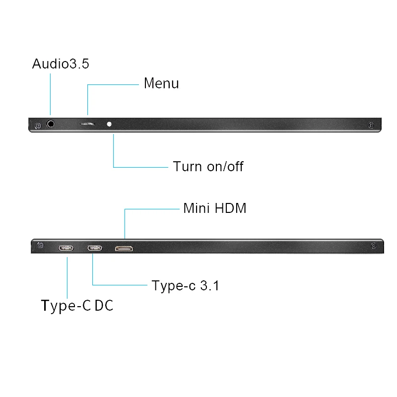 
15.6 inch Portable Monitor HDM HD IPS Display Computer LED Monitor with Leather Case for PS4 Pro/Xbox/Phone 