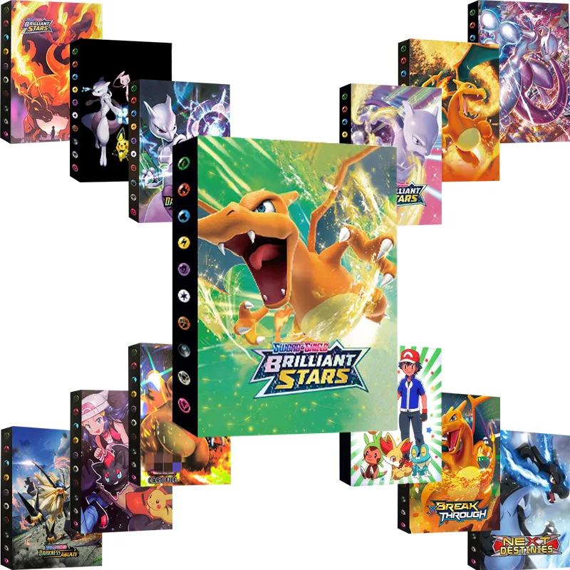 In Stock Premium Custom Album Pokemon Trading Card Folder Binder 4 Pocket Toploader Binder For Collector