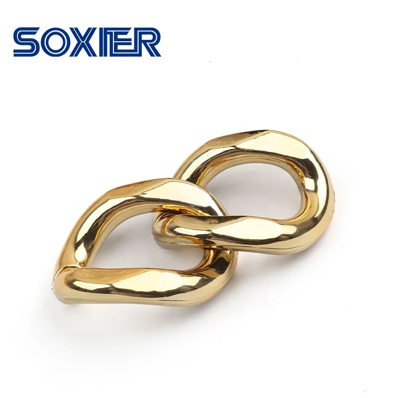 2022 New Trend Fashion Acrylic Shoe Fancy Buckle Gold Plastic Women Shoe Chain