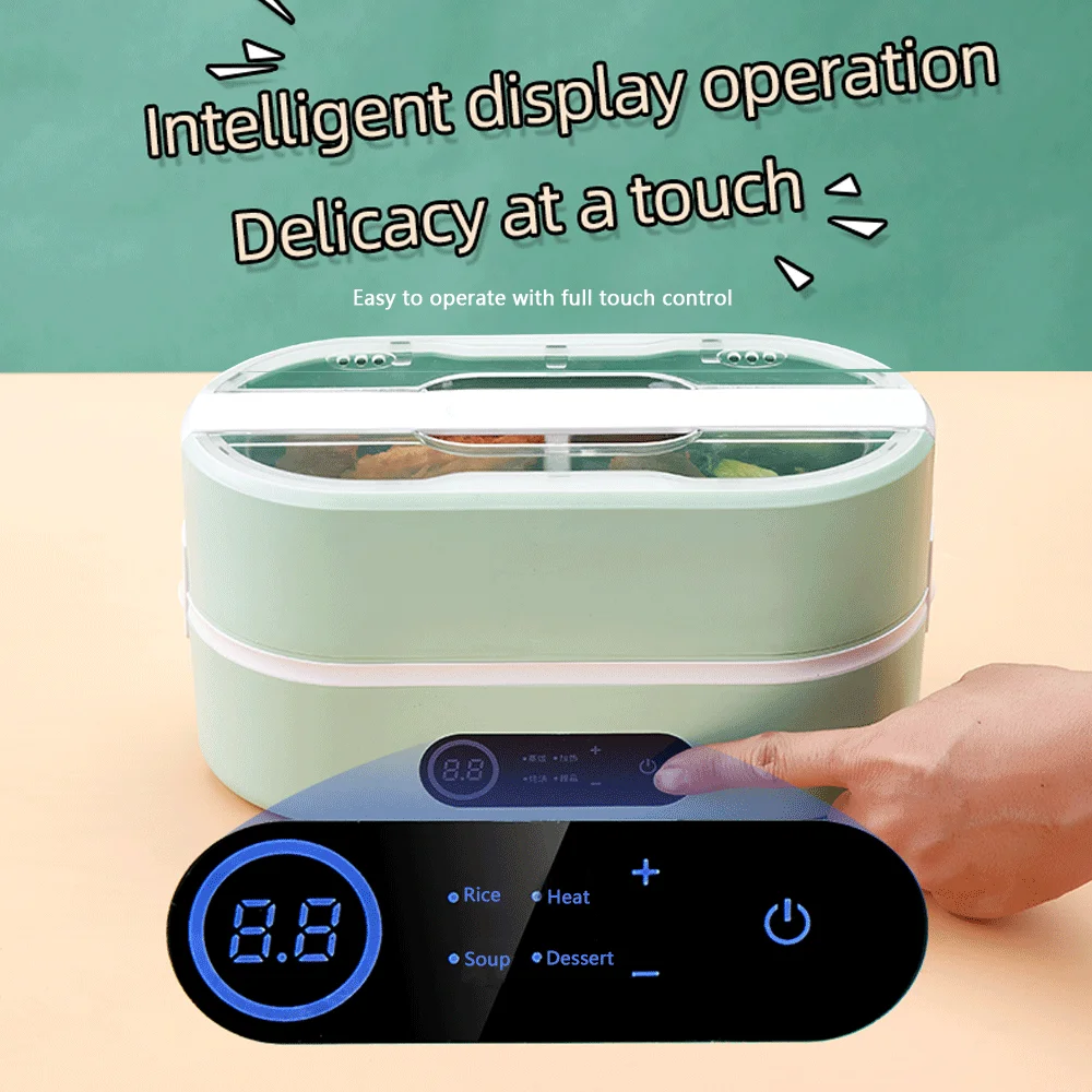 double round 304SS inner bowl Mini lunch heating box Electric rice heater