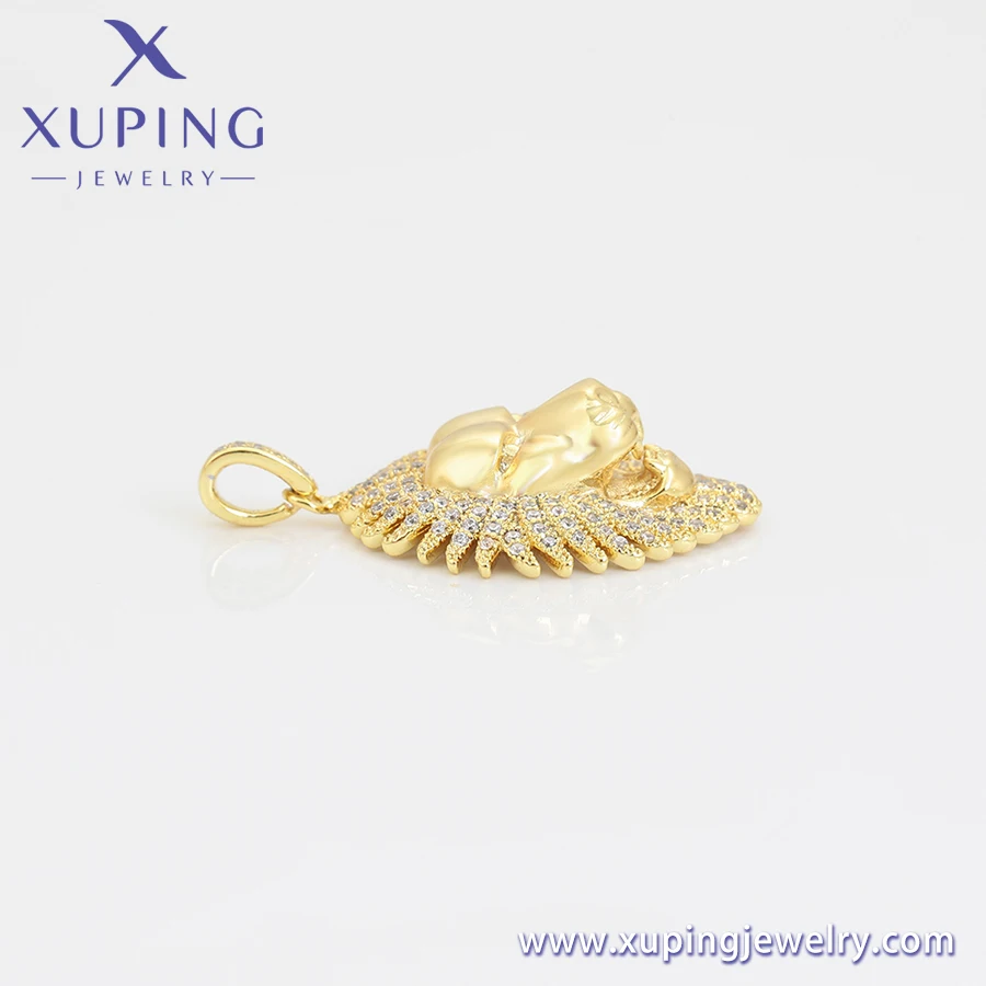 X000024736 xuping jewelry Fashion Domineering King of the Forest Lion with Diamonds 14k Gold Plated Versatile Pendant