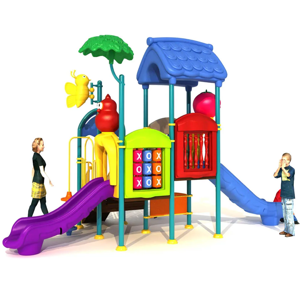 garden games for children yard play set park plastic game equipment children playground slide outdoor double slide kids toys