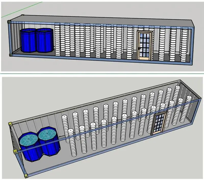 Customizable Green House Container with Hydroponic and/or Aeroponic Planting System for Vegetable growing