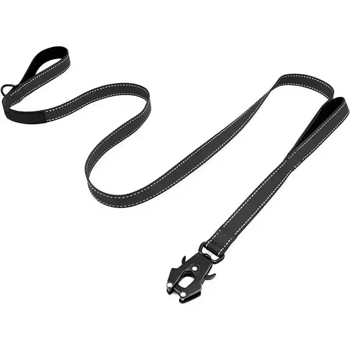 High quality heavy-duty pet dog chain nylon reflective safety dog leash with padded handle and frog clip