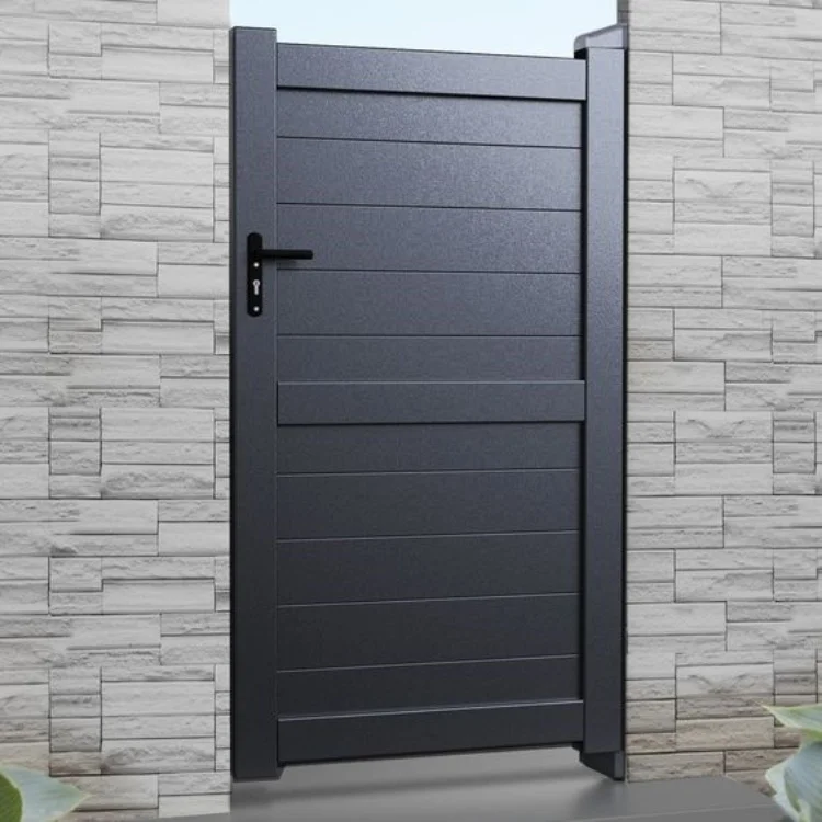 Low Price Powder Coated Single Main Gate Designs Front Yard Gate Aluminum Pedestrian Door
