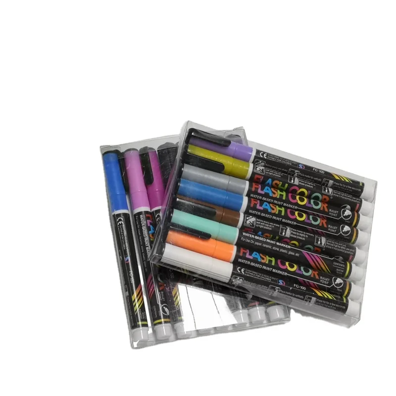 Professional acrylic permanent marker pen set manufactures for shoes, wood
