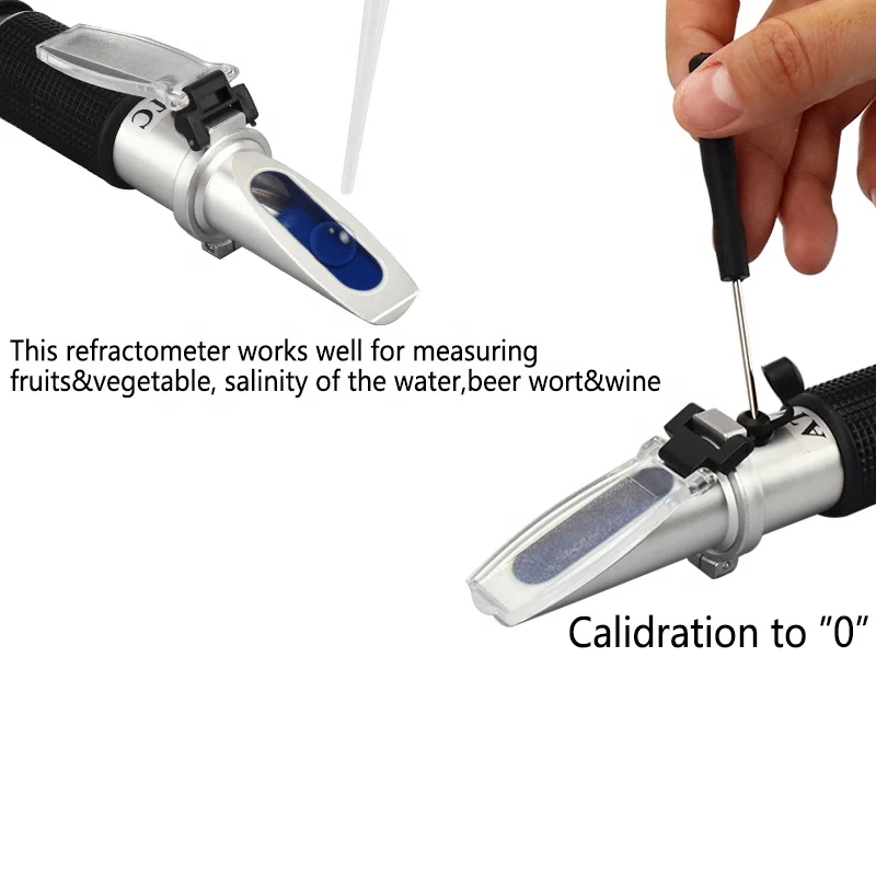 Beer Wort Refractometer Dual Scale 0-32% Brix 1.000-1.120 Specific Gravity Meter Wine Sugar Brewing Fruit Refractometer