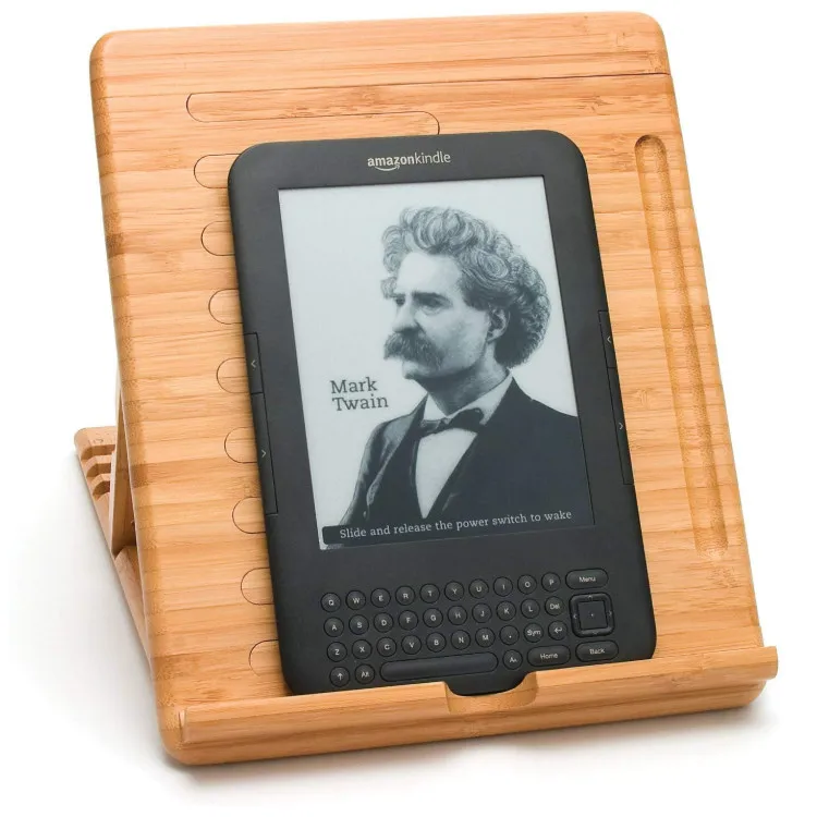 
Home decor expandable adjustable reading holder bamboo book stand 