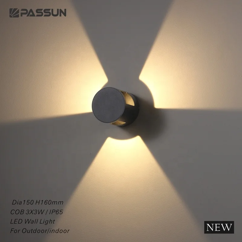 
LWA411-BK 60degree outdoor garden decorative 4 ways 4x3w aluminium painted black led outdoor wall lamps 