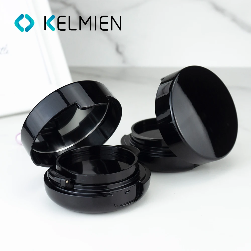 Wholesale empty face press powder compact case packaging container custom air bb cushion foundation compact case with mirror