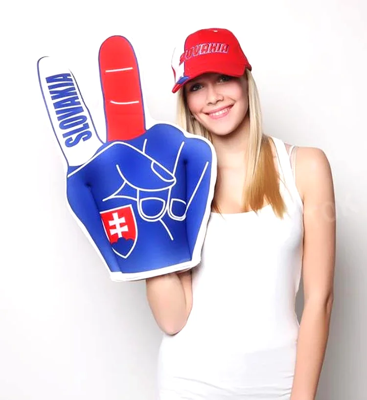 2024 2024 Funny Cute Party Sports Fans Eva Foam Hand Cheer Gloves Big Finger Hand Props for Sports and Concert Cheering