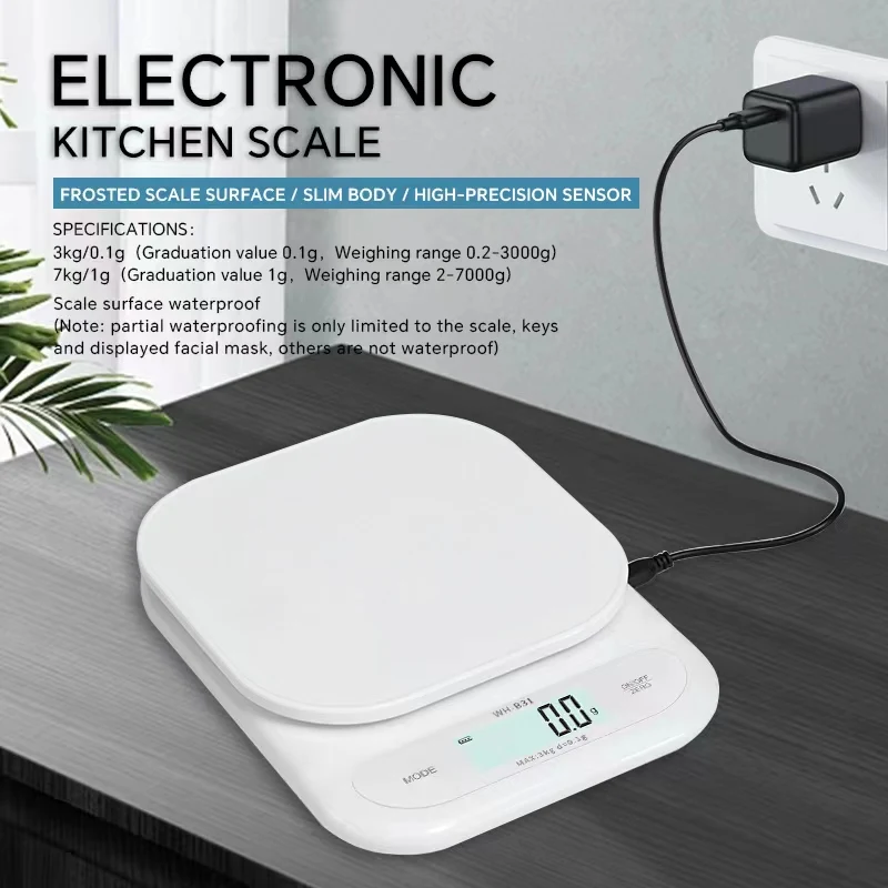 2024 new kitchen scale electronic scale electronic kitchen scale waterproof panel 7kg/1g