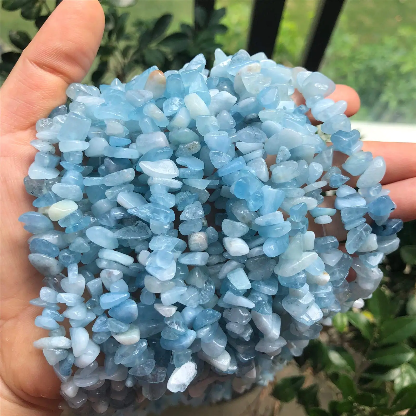 Drilled Rough Natural 5mm~8mm Garnet Aquamarine Jade Black Onyx Crystals Quartz Reiki Gravel Gemstone Chip Loose beads