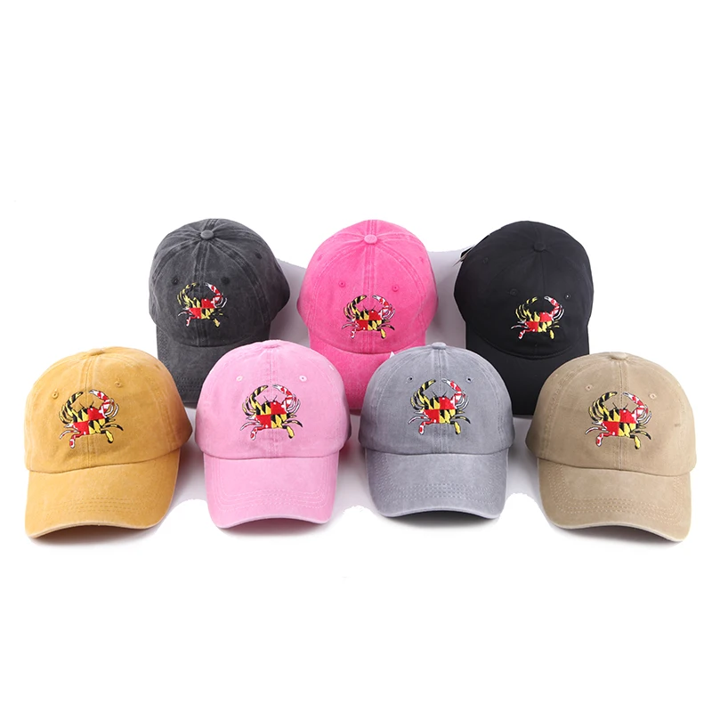 Wholesale 6 panel unstructured vintage gorras custom embroidery logo baseball cap washed cotton dad hats