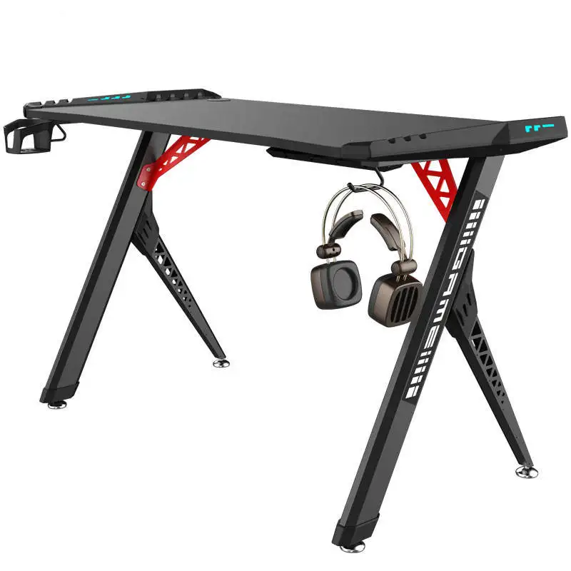 LED Game Desk Furniture Racing Table Gaming Laptop Modern PC Fancy Wooden Computer Desk