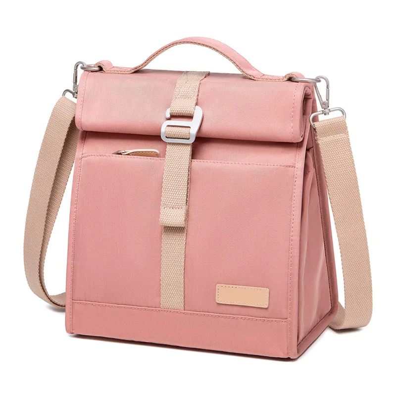 2024 Hot Sale Japanese style Custom Simple Character Letter  Portable Canvas Lunch Bag With Lunch Bento Bag Cooler Bag