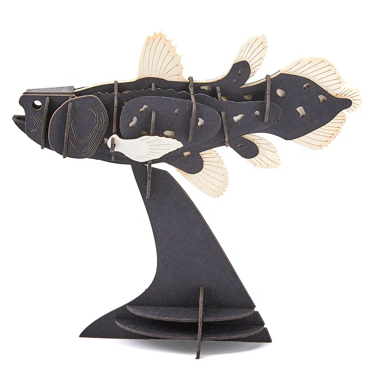 3d cardboard animal model toy 3d fish puzzle paper model for kids and adult