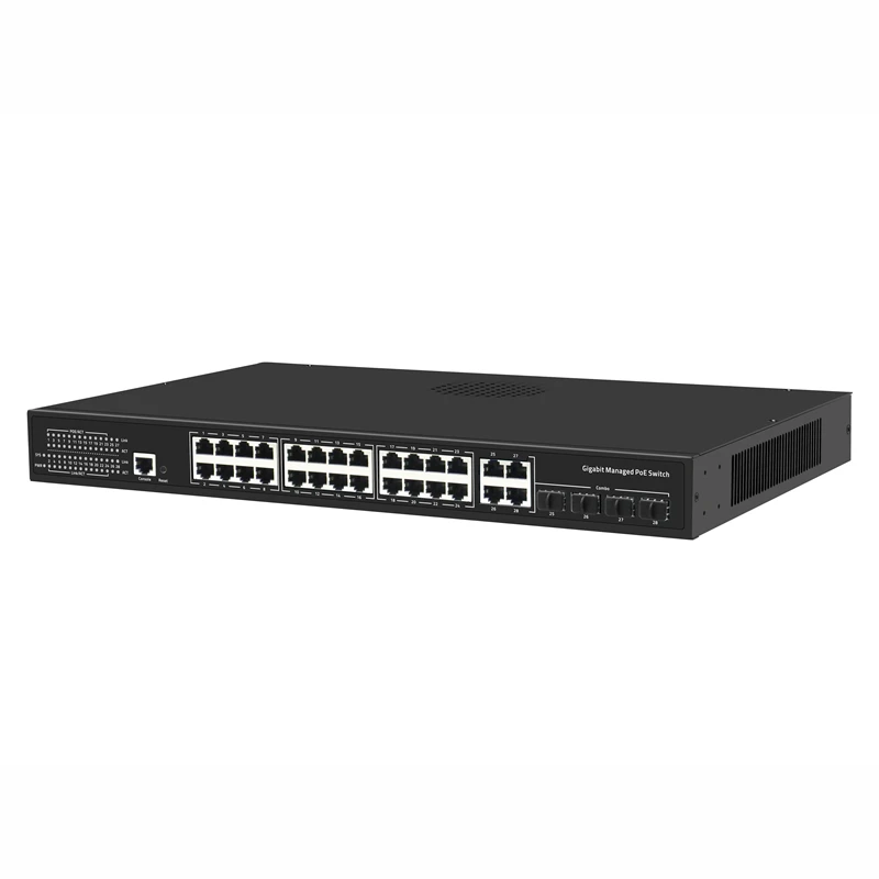 ODM OEM factory directly ethernet switch 24 port managed PoE switch gigabit with 4 SFP ports