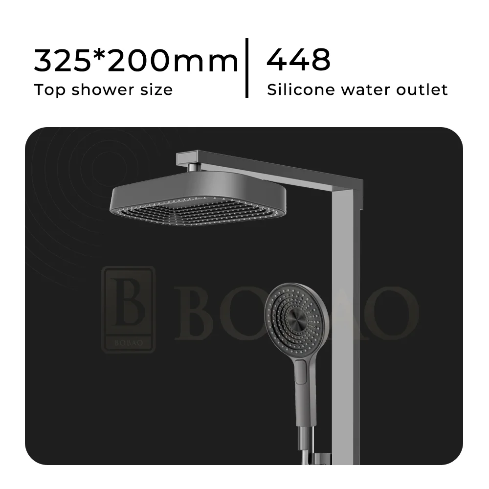 Hotel Luxury Smart Bathroom Shower Three Function Piano Keys Shower Set Rain Shower Faucet Set