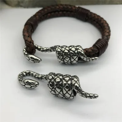 Wholesale Punk Style DIY Bracelets Clasp Stainless Steel Snake Clasps For Men Leather Bracelets Jewelry Findings