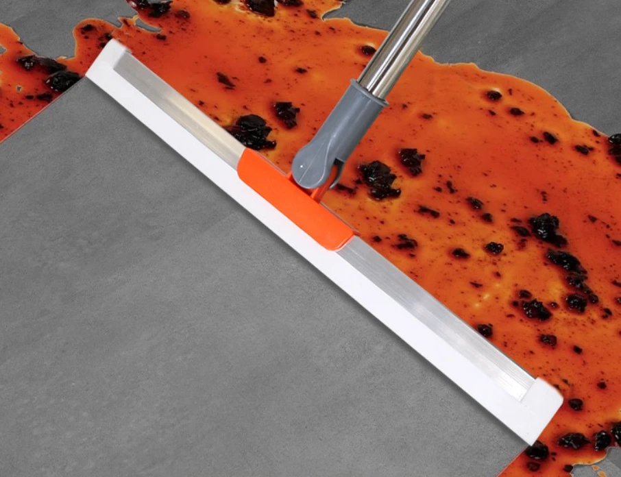 Multifunctional Silicone Broom Stainless Steel Floor Sweeping Tool Rotatable Wiper Scraper Telescopic