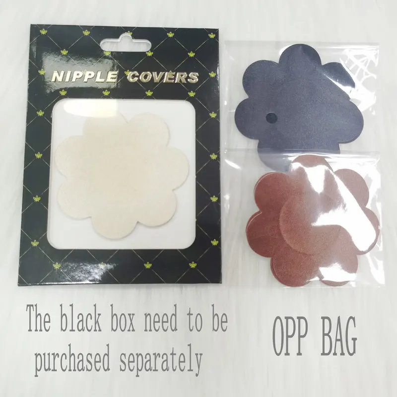 Wholesale Satin Flower Petal Shape Adhesive Bra Nipple Cover In Different Dark Skin Tones Disposable Nipple Pasties for women