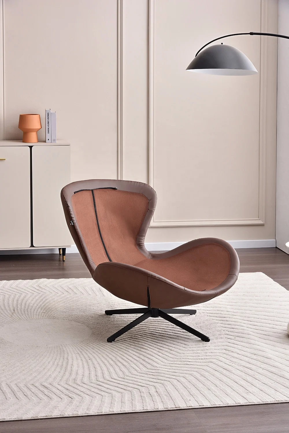 Modern Style Convertible Reversible Velvet Leather Sofa Chair Detachable Seat Cushion Adults Home Office Bedroom Living Room