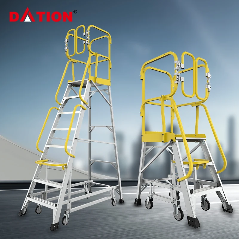 OEM Manufacture Industrial Workshop Work Step Platform Aluminum Profile Working Ladder