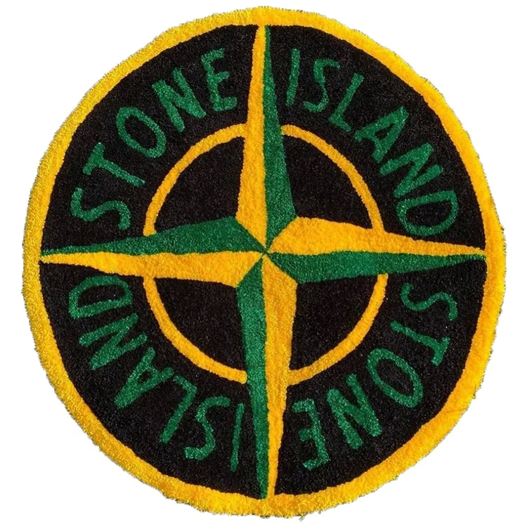 Custom Stone Island Logo The Morton Salt Girl With Umbrella Tiger Head Rug