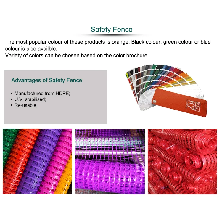 Orange Plastic Mesh Barrier Fence Netting Safety Fence for Outdoor