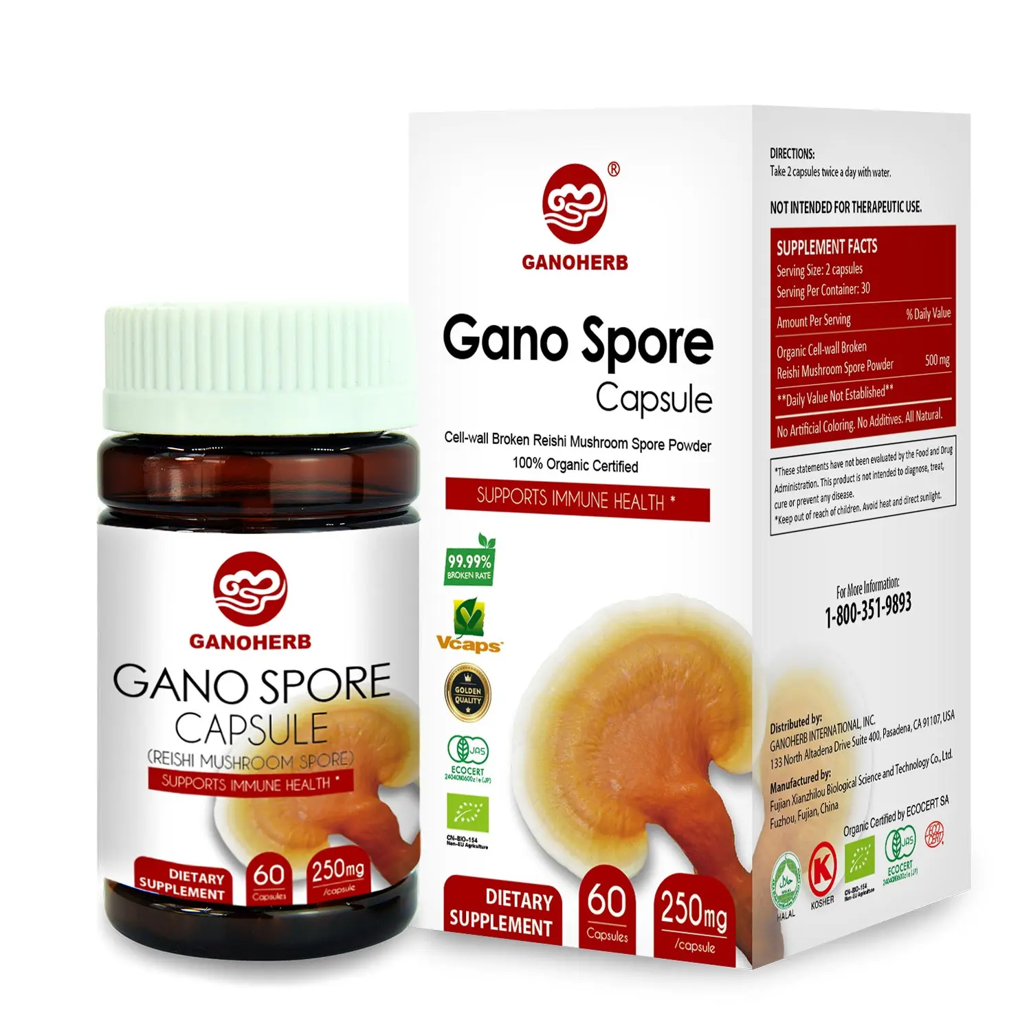  Gmp сертифицированный органический 100% чистый анти-Раковый ganoderma lucidum reishi порошок грибро-поры травяные капсулы