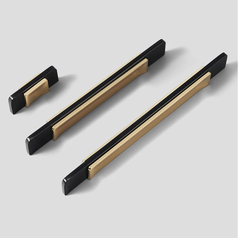 Zinc Alloy Black Gold Cabinet Handles Solid Drawer Knobs Kitchen Cupboard Door Pulls Furniture Handle Cabinet Hardware Z-3020